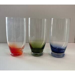 Vintage Multi Color Water Glasses, Tumblers, Coolers, set of 3